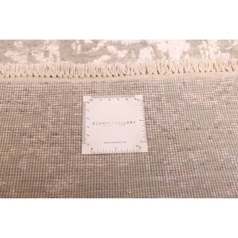 ECARPETGALLERY Hand-knotted Legacy Grey Silk, Wool Rug - 2'7 x 9'10