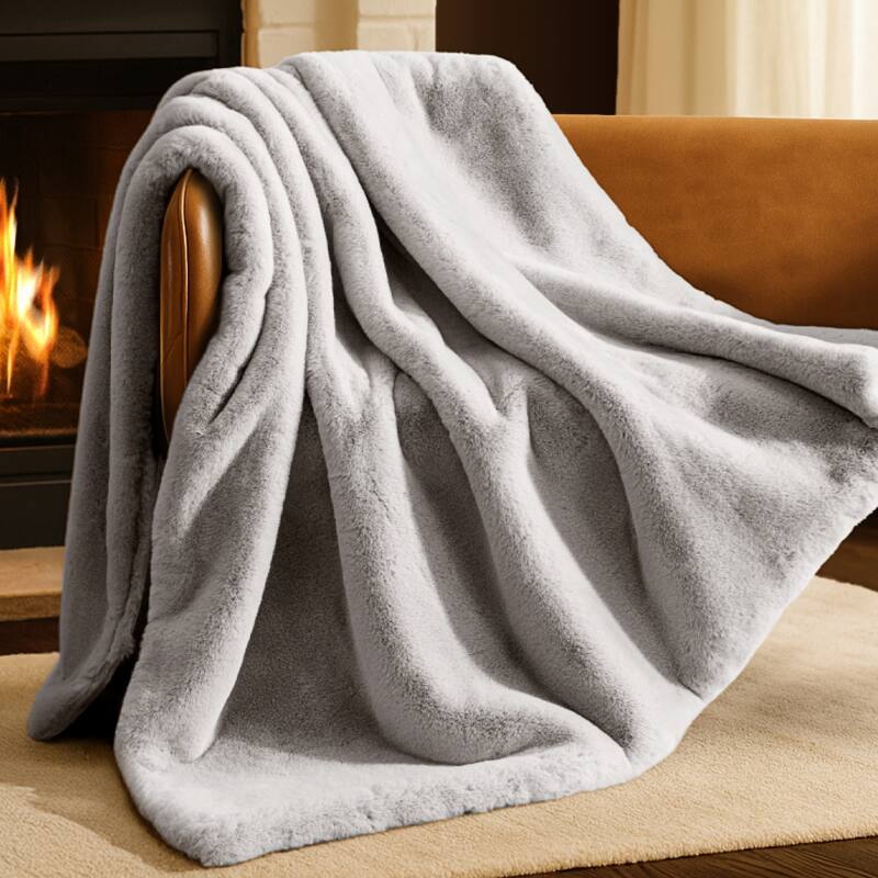 Bare Home Faux Fur Blanket - Ultra-Soft Blanket - Luxurious Fuzzy Warm