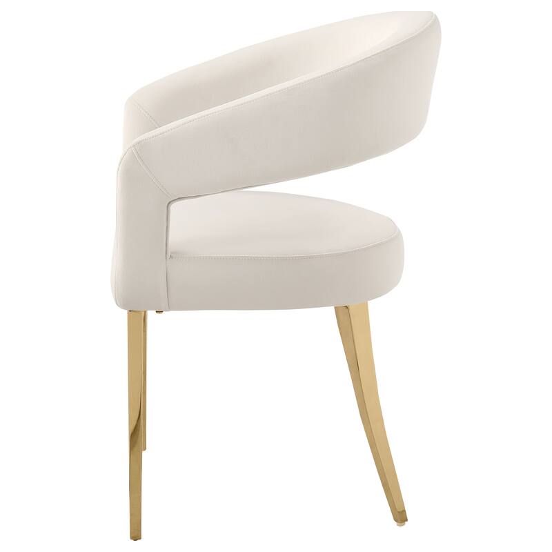 Galiano Velvet Upholstered Dining Arm Cream (Set Of 2)