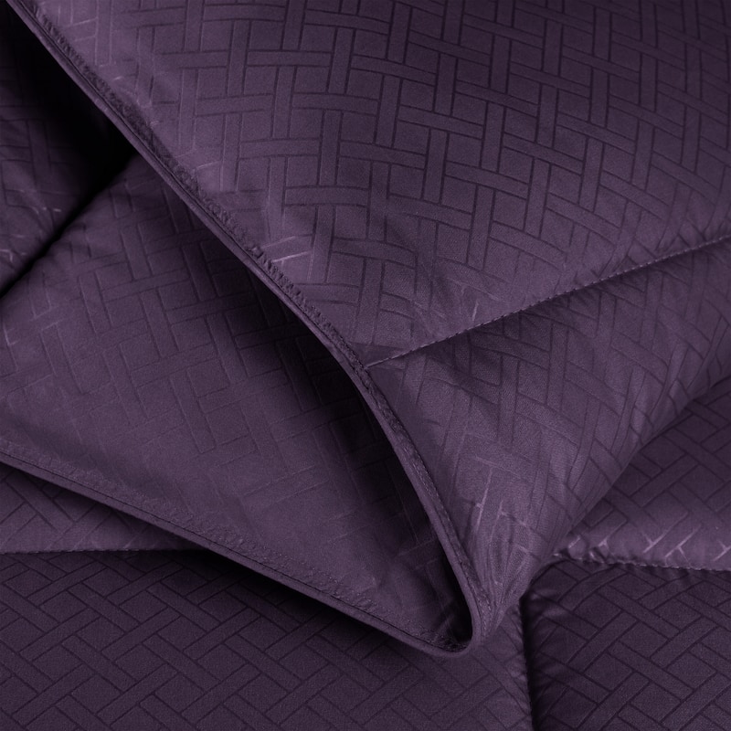 Superior Monochrome Basketweave Microfiber Down Alternative Comforter