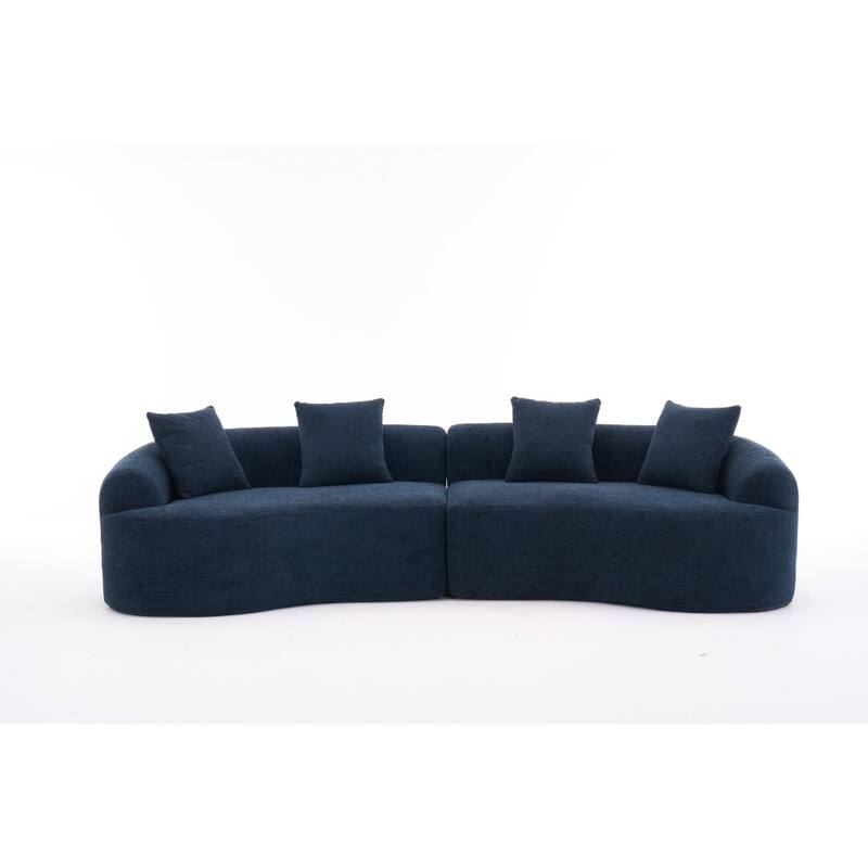 110'' Modular Sectional Curved Boneless Sofa