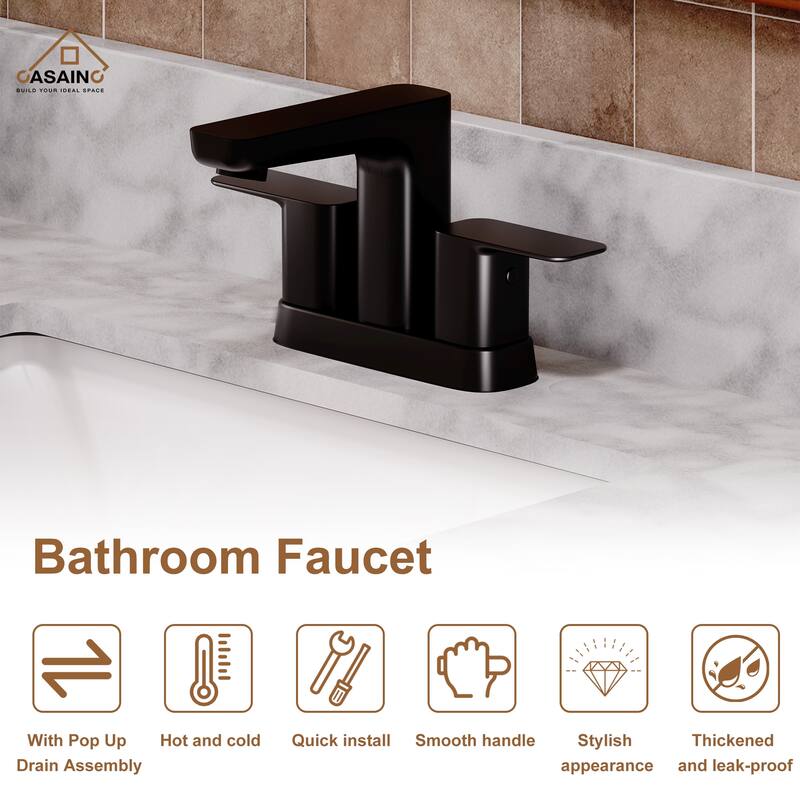 4 in. Center Set Double Handle Bathroom Faucet
