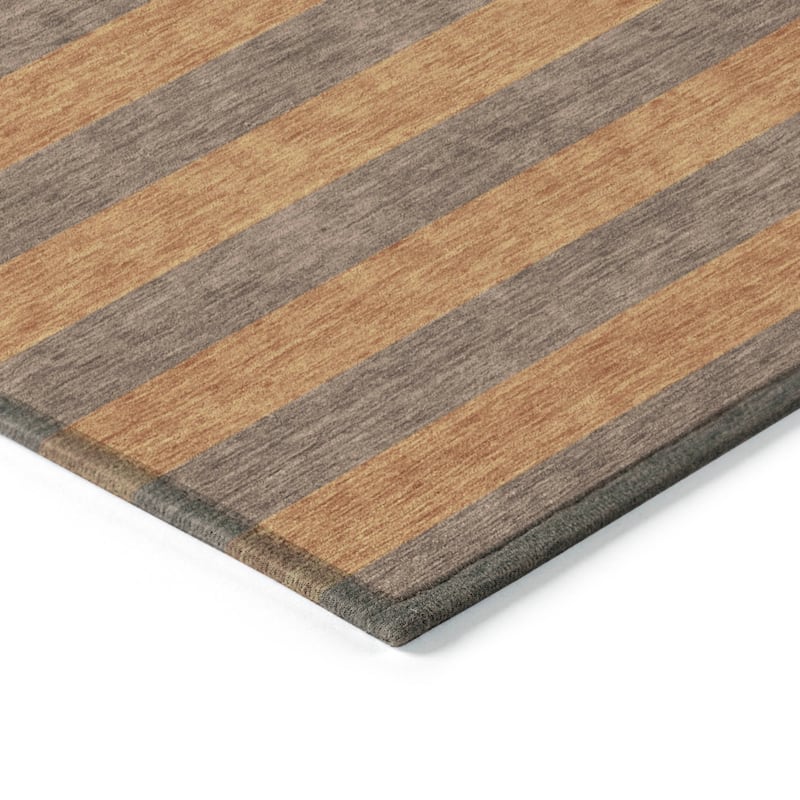 Machine Washable Indoor/ Outdoor Cabana Stripe Chantille Rug