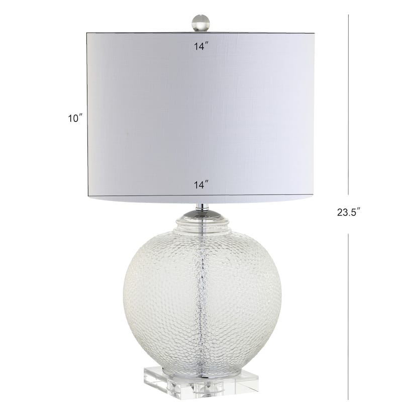 Lillian 24" Glass / Crystal LED Table Lamp, Clear by JONATHAN Y
