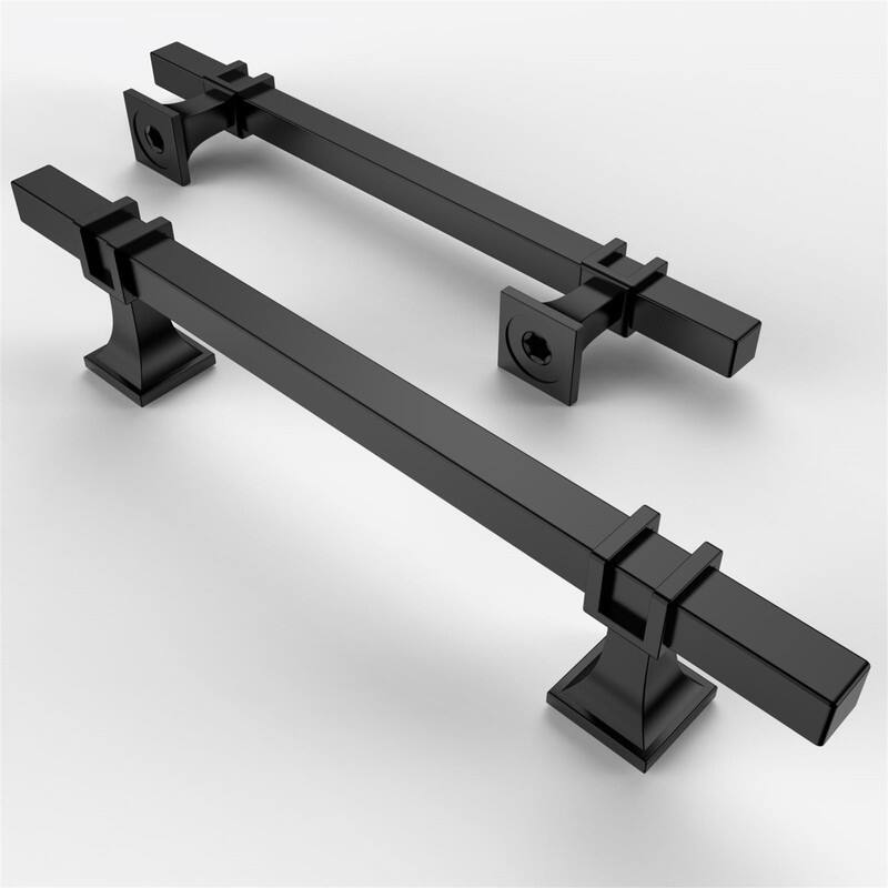 10 Pack 5 Inch Drawer Pulls - 7.4"L x 7.4"W - Matte Black
