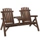 preview thumbnail 2 of 16, Outsunny Wood Adirondack Patio Bench Chair