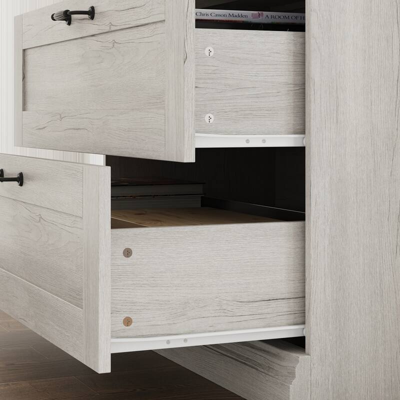 Bookcase Cabinet with Glass Doors and Drawers Multi-Purpose Storage Display Hutch for Living Room or Dining Room