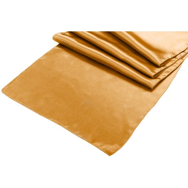 10 Pieces, Satin Table Runner Approx. 14"x108" - Antique Gold
