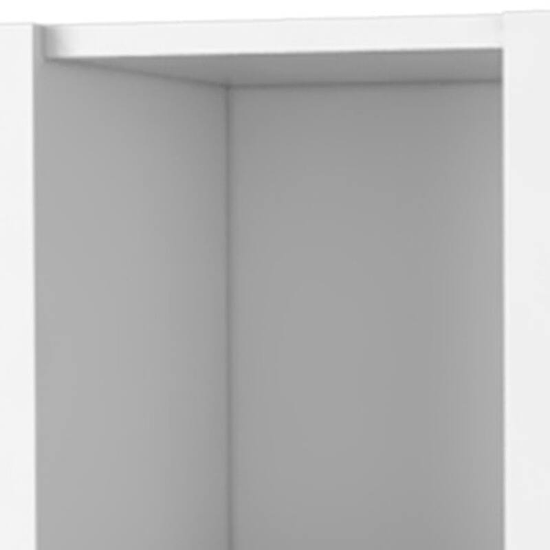 HomeRoots 59" White Wood Wall Mounted Accent Cabinet With Four Doors