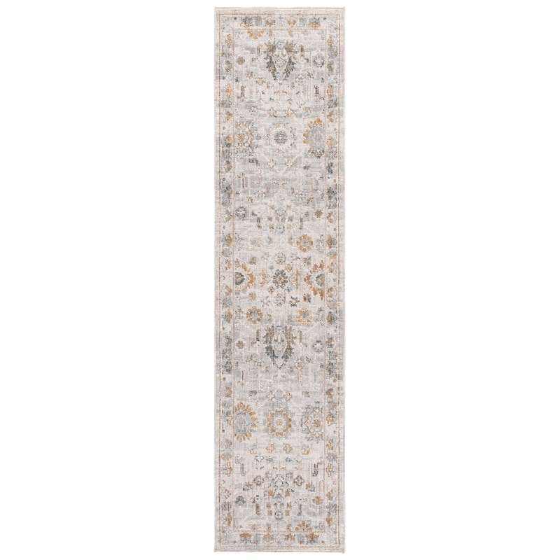 SAFAVIEH Vintage Rosewood Kymberly Rug - 2' x 8' Runner - Ivory/Grey Rust