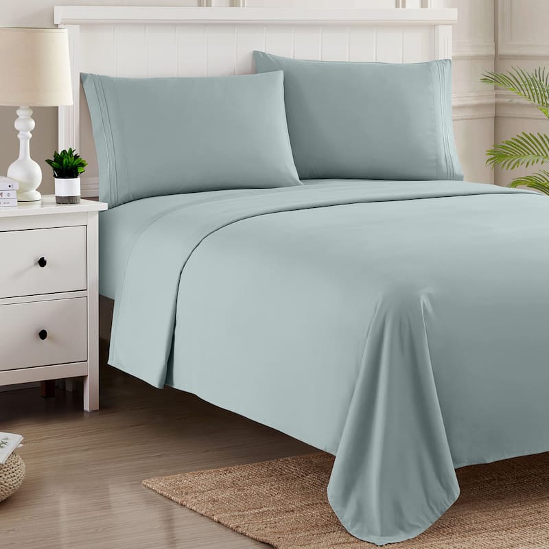 Brushed Microfiber RV Queen 4-Piece Bed Sheet Set - Slate