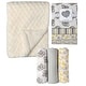 preview thumbnail 1 of 2, Baby Boys and Baby Girls 8 Piece Elephants Baby Gift Set, Ivory and Yellow Yellow