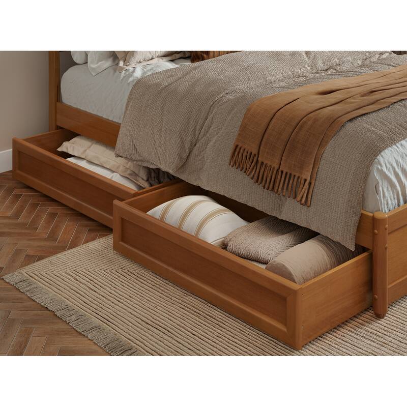Emelie Platform Bed with Panel Footboard and Storage Drawers