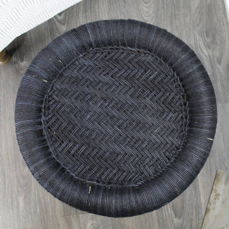 Natural Geo Moray Decorative Handwoven Jute Accent Stool