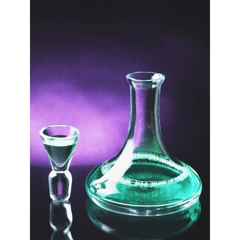 Majestic Gifts Inc. Crystal Glass Mouthwash Decanter With Cup Stopper - 6.6" Height