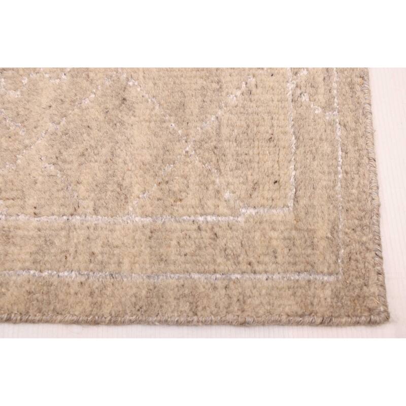 ECARPETGALLERY Hand-knotted Tangier Light Khaki Silk, Wool Rug - 5'0 x 7'9