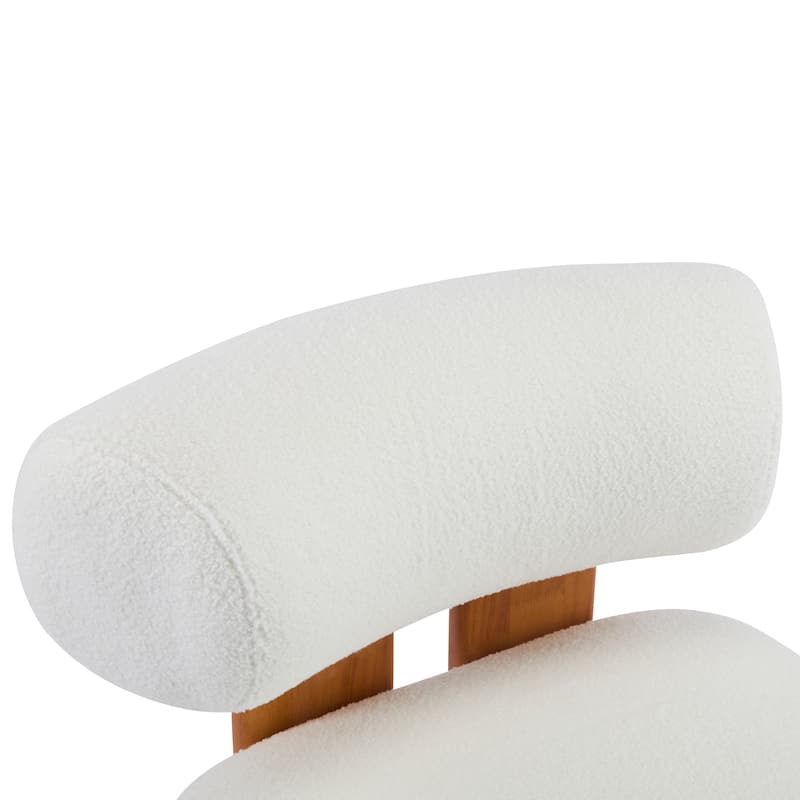 Christopher Knight Home - Mid-Century Fabric Accent Chair with Curved Backrest and Solid Rubberwood Frame