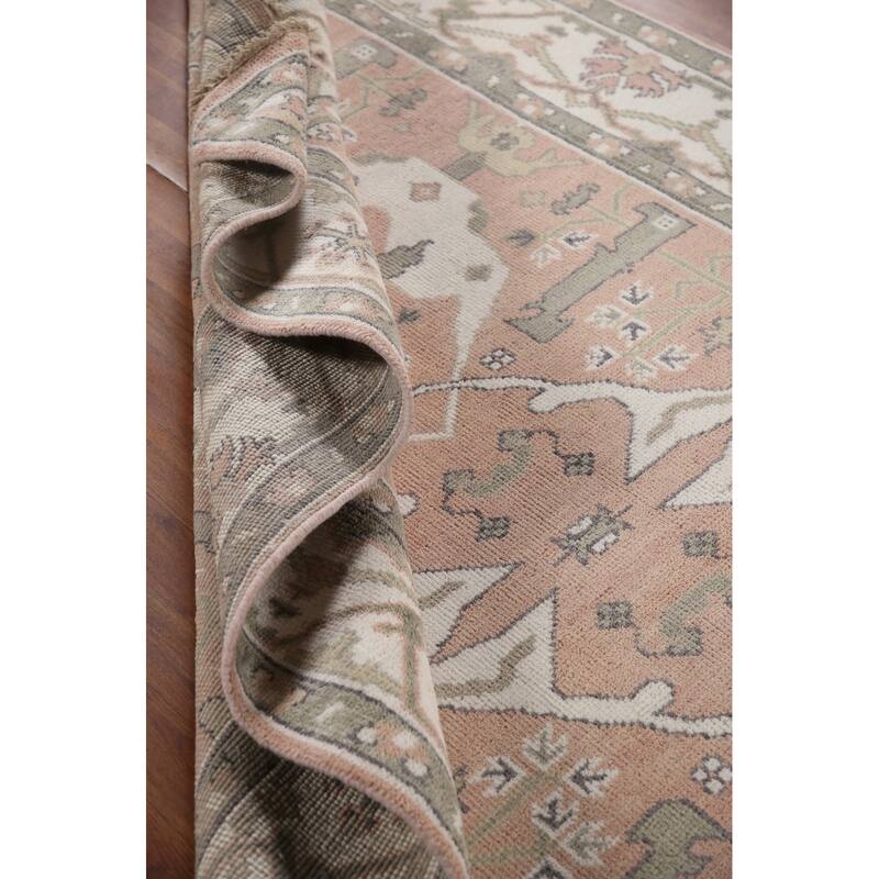 Light Pink Oushak Area Rug Wool Carpet 6'1"x 8'9" Bed Bath & Beyond 37817776