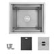 preview thumbnail 1 of 8, 20" Dual-Mount Stainless Steel Insulated Ice Chest Workstation Sink with Dura-Tek Handmade