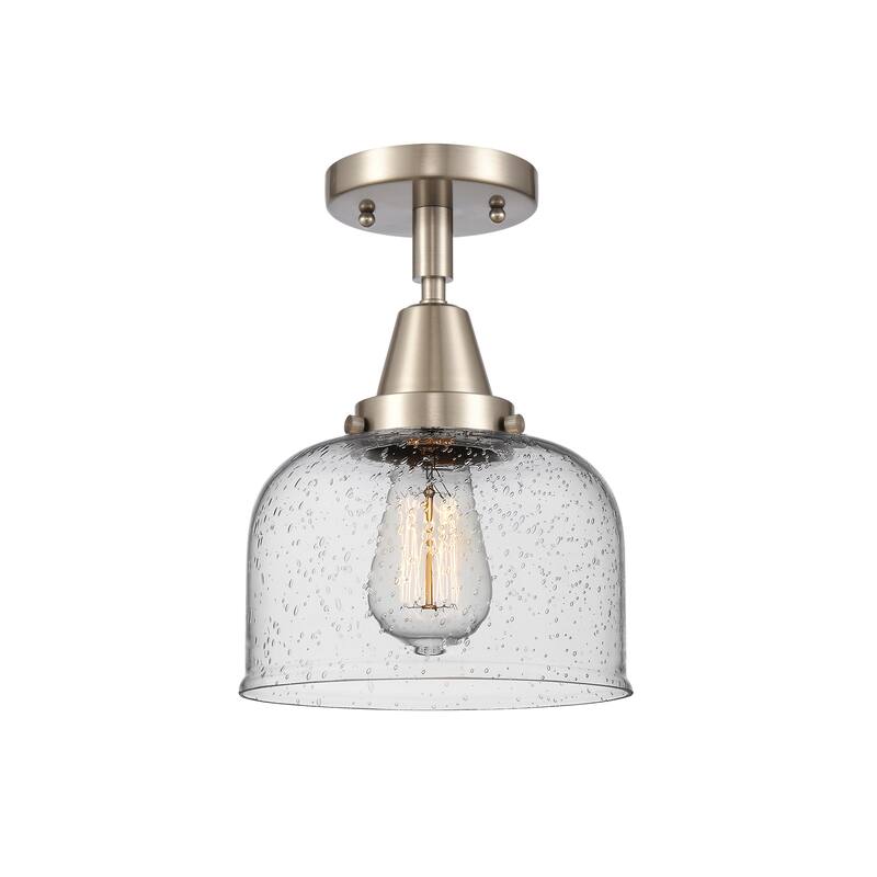 Innovations Lighting Caden Bell - 1 Light 8" Flush Mount - Seedy/Brushed Satin Nickel