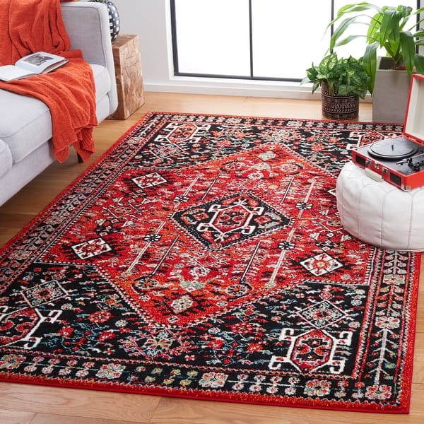 slide 2 of 13, SAFAVIEH Vintage Hamadan Peshah Rug 8' x 10' - Red/Black - Rectangle