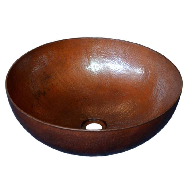 Native Trails Maestro 15-3/4" Single Basin Vessel Copper Bathroom Sink - Antique Copper