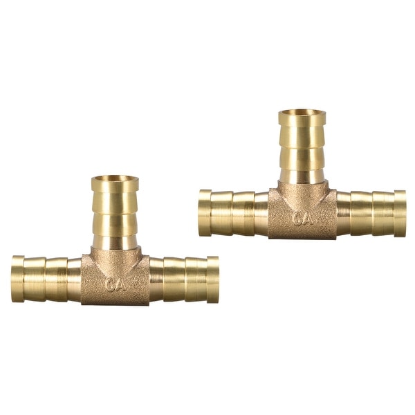 15/32" Brass Barb Hose Fitting Tee 3Way Connector Joiner Air Water Fuel Gas 2pcs - 12pcs 2pcs