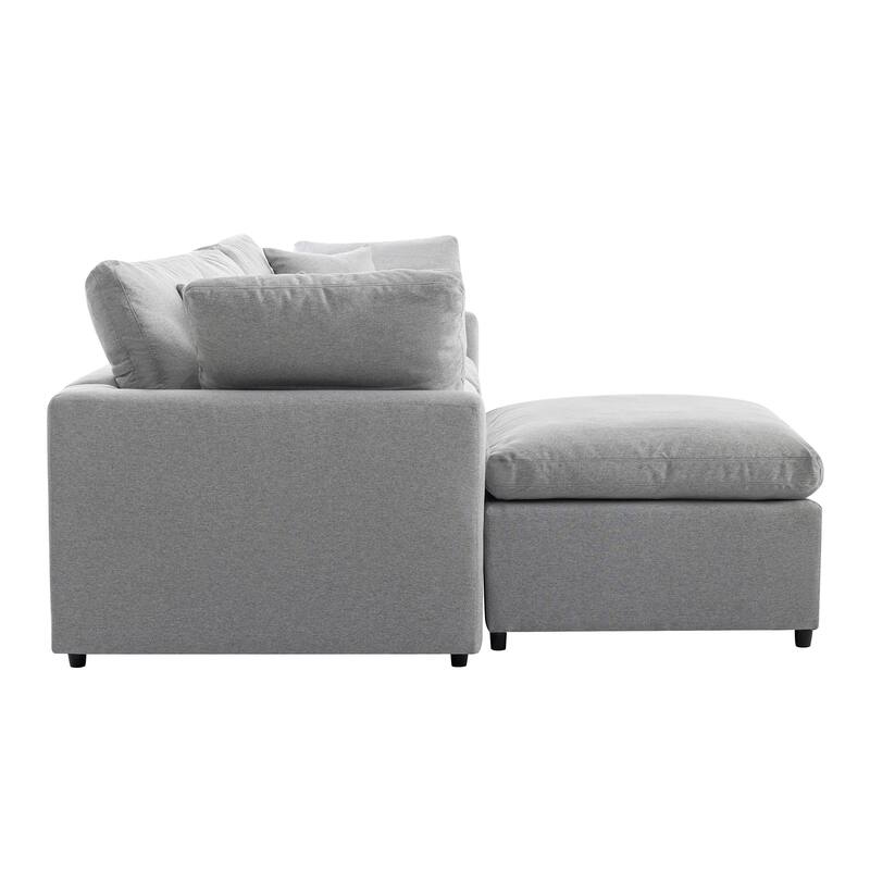L Shaped Sectional Sofa with Reversible Chaise, Upholstery Convertible Sofa Couch with Removable Cushions for Living Room