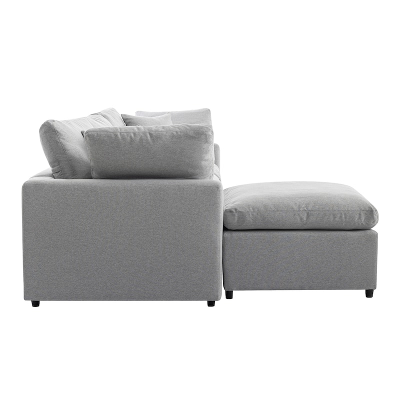 Upholstery Convertible Sectional Sofa, L Shaped Couch with Reversible Chaise
