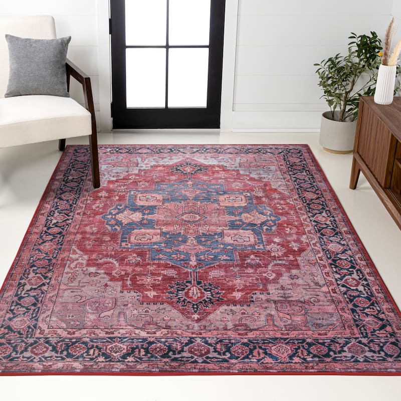 JONATHAN Y Marrakesh Ornate Medallion Machine Washable Area Rug