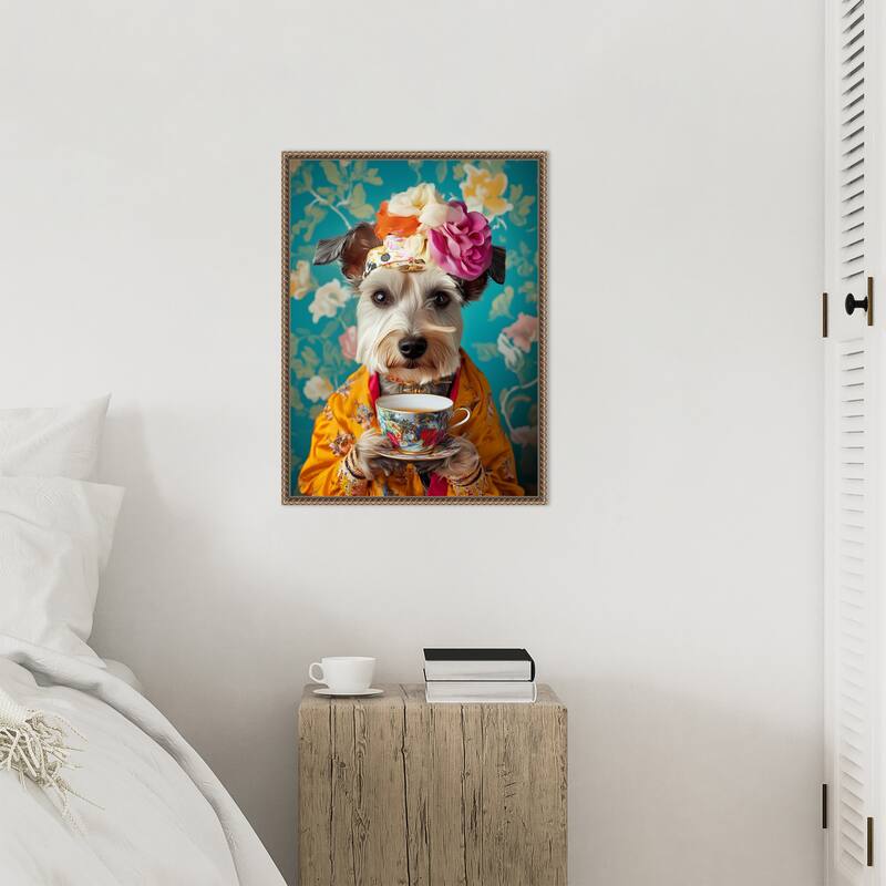Yorkshire Tea Lady by Mowzu Framed Canvas Wall Art