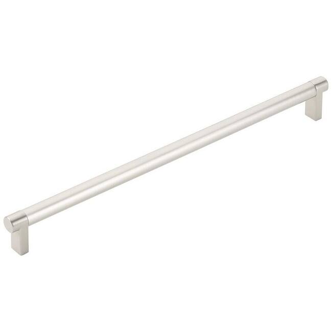 Emtek 84058.REC.SM Smooth 12" Center to Center Bar Cabinet Pull with - Satin Nickel / Satin Nickel Stem