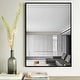 preview thumbnail 1 of 35, Modern Thin Frame Wall-Mounted Hanging Bathroom Vanity Mirror
