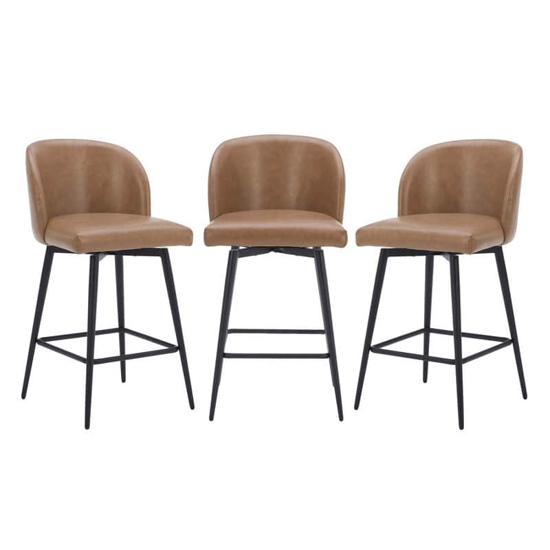 Charlotte Counter Height Swivel Barstool with Metal Legs Set