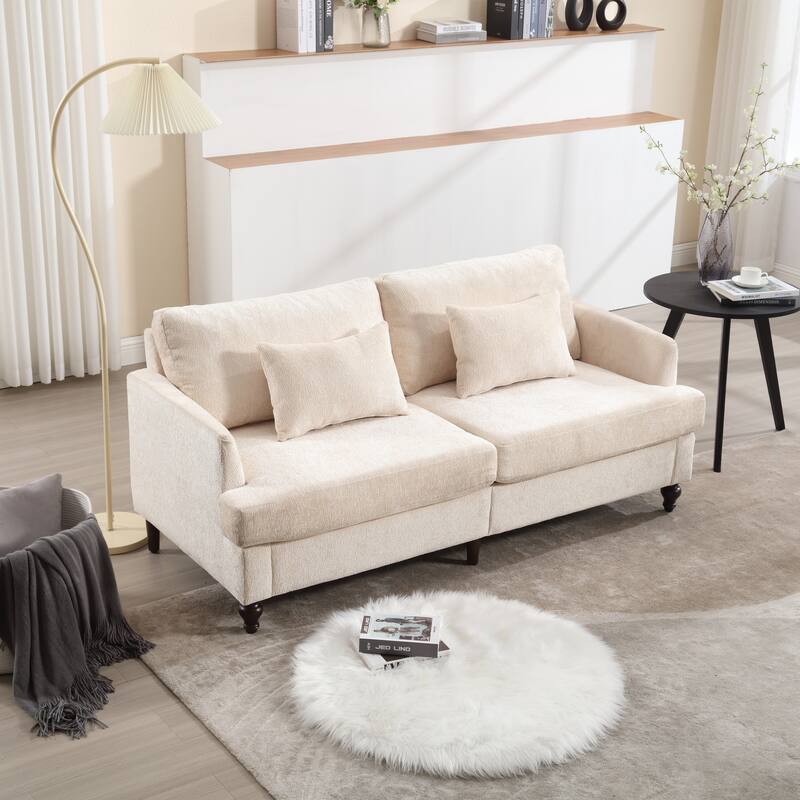 Modern chenille Fabric Loveseat
