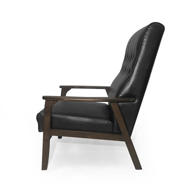 25.75" High Back Faux Leather Accent Chair