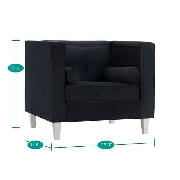 Audrey Accent Chair for Living Room, Mid Century Chair Arms, Tufted