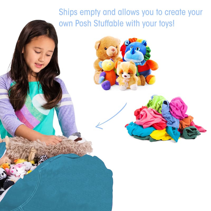 Kids' Stuffed Animal Storage Bean Bag Chair Cover or Toy Organizer