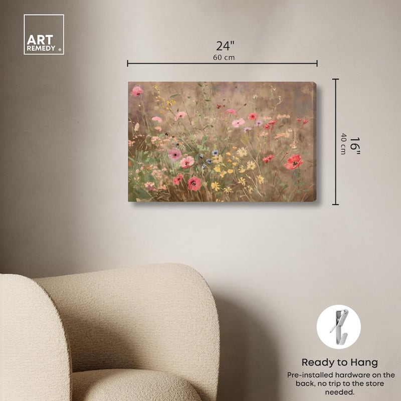 Wildflower Meadow Canvas by Art Remedy, Gallery Wrapped
