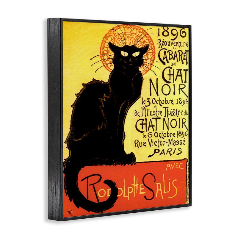 Stupell Vintage Halloween Black Cat Framed Giclee Art Design By Marcus Jules