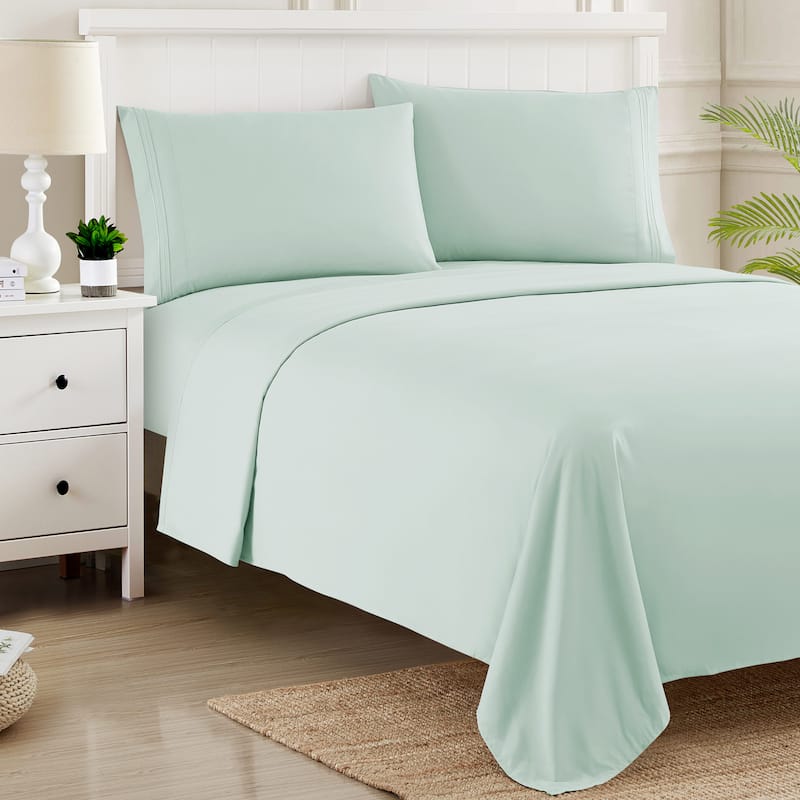 Brushed Microfiber RV Queen 4-Piece Bed Sheet Set - Mint