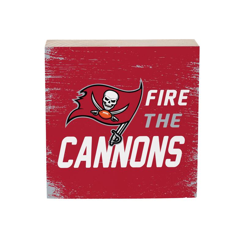 Tampa Bay Buccaneers Wooden Tabletop Mantel Shelf Sign