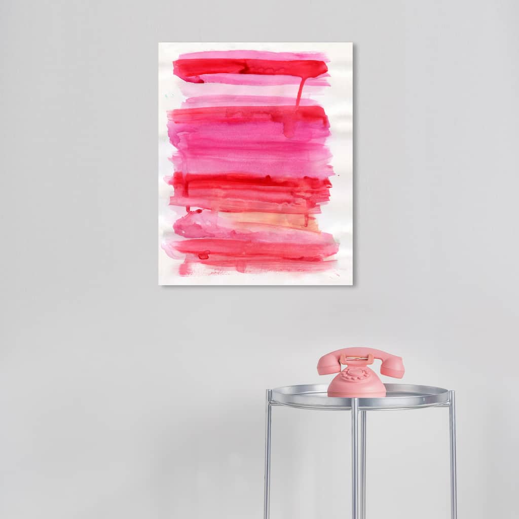 Wynwood Studio Abstract Red Love II Pink and Modern & Contemporary Wall Art Canvas Print