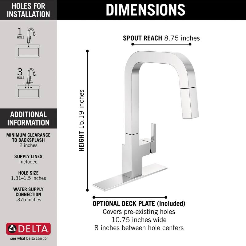 Delta Junction 1.8 GPM Single Hole Pull Down Kitchen Faucet With