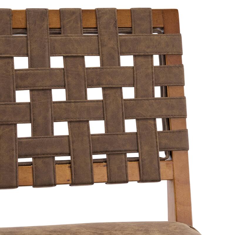 Christopher Knight Home - Rieti Industrial-Inspired Barstool Set with Crossback PU Upholstery and Wooden Frame