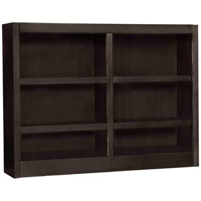 in Wood MI4836 6 Shelf Double Wide Wood Bookcase, 36 inch Tal (Espresso ...