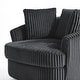 preview thumbnail 29 of 64, Oversized 43" W Plush Corduroy Recessed Arm Swivel Barrel Chair