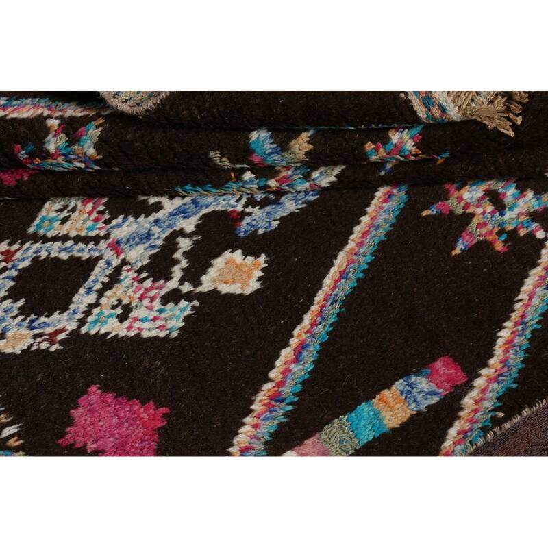 Geometric Tribal Moroccan Area Rug Hand-knotted Oriental Wool Carpet - 5'10" x 9'7"