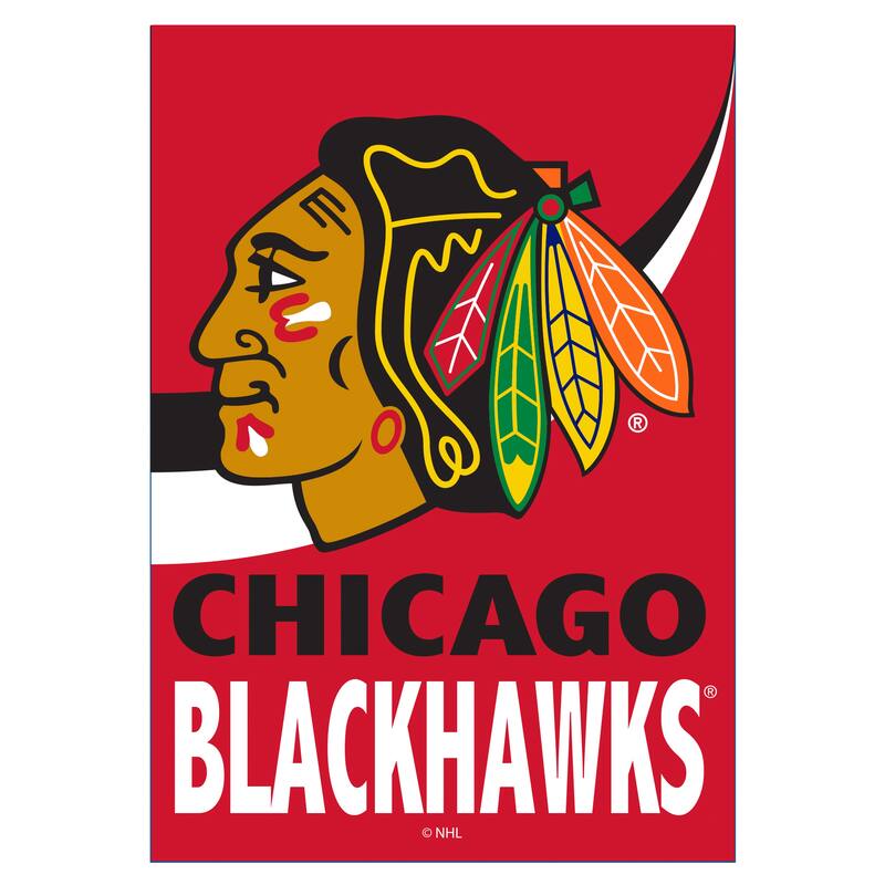 Chicago Blackhawks Burlap Flag Garden Size