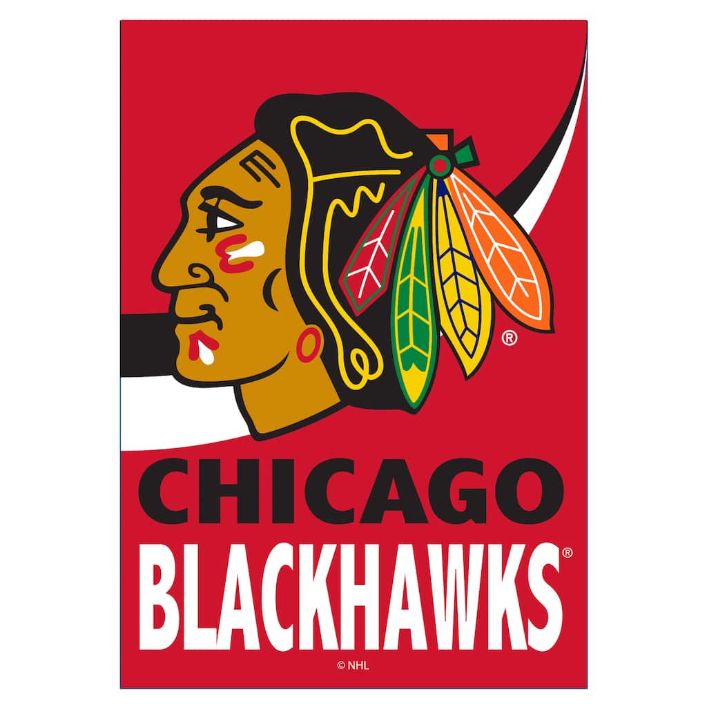 Chicago Blackhawks Burlap Flag Garden Size